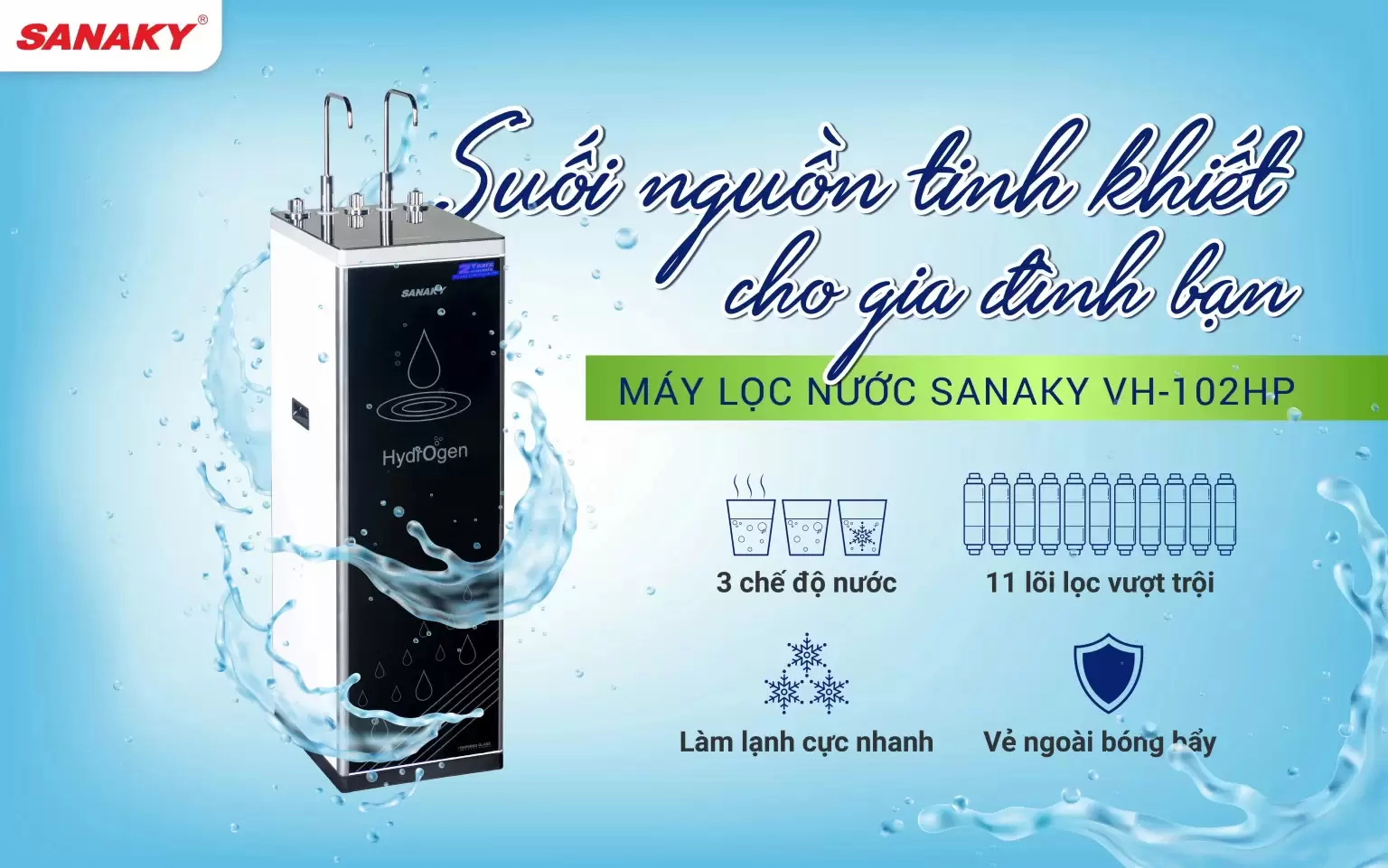 Máy lọc nước 3 chế độ Sanaky VH-102HP